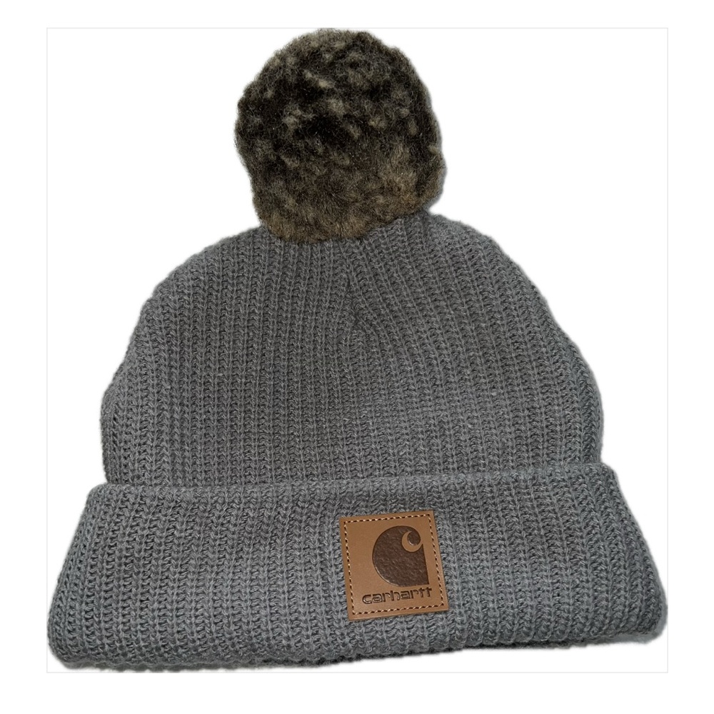 🩶 CARHARTT Pom Cuff Beanie; One Size